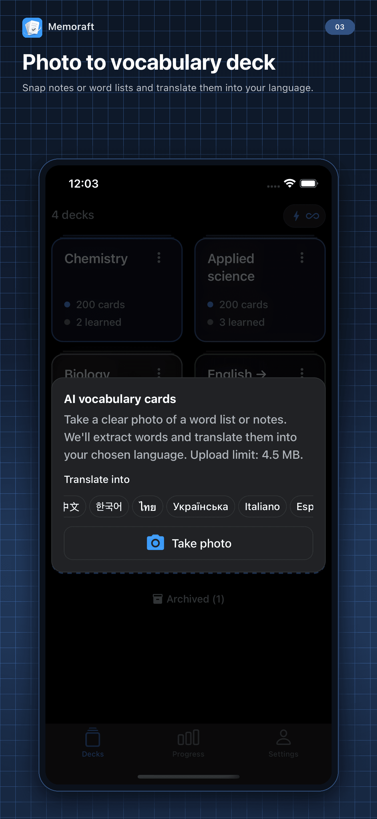 AI decks from photos