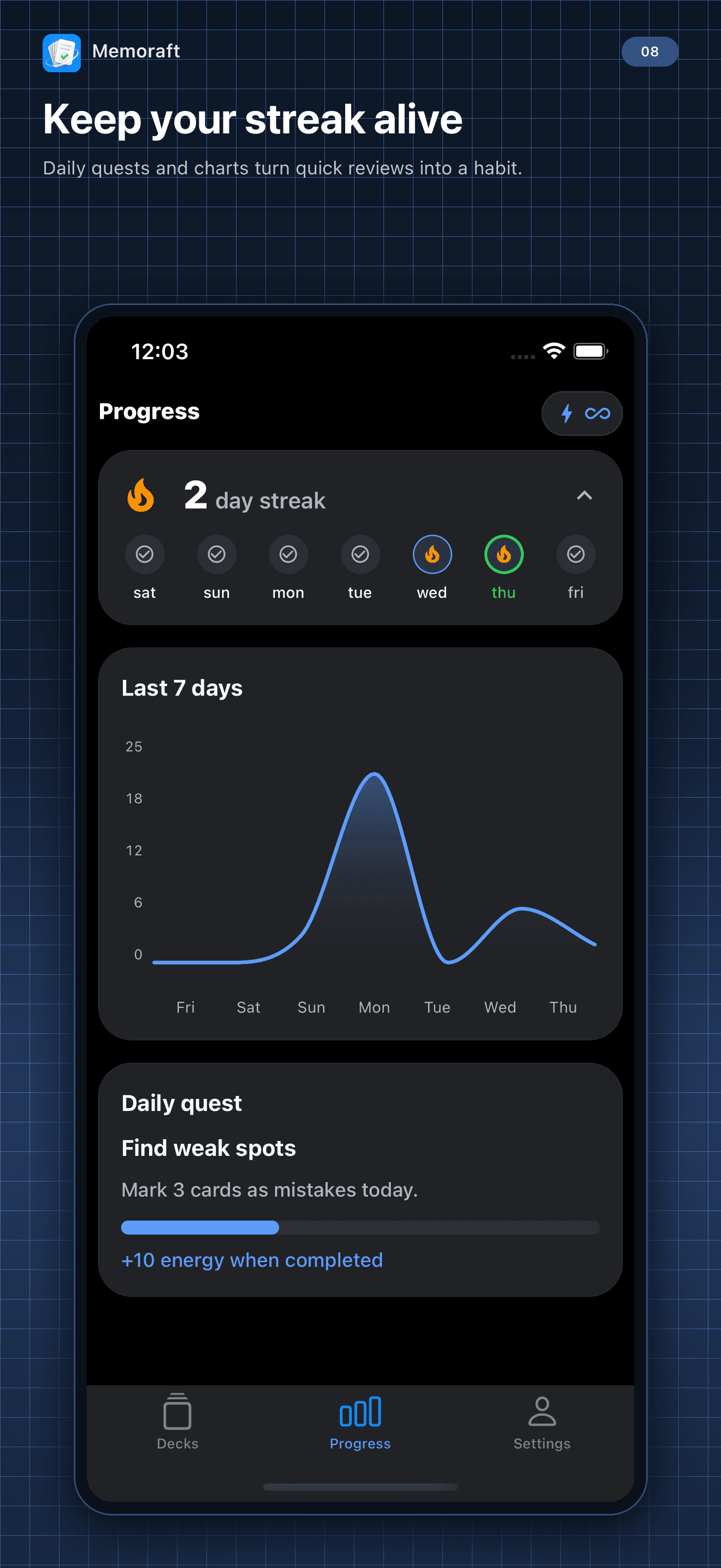 Progress and daily quests